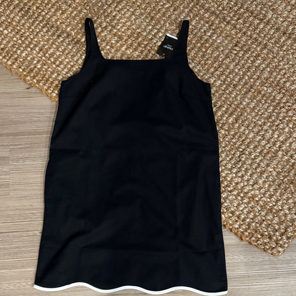 Primp Boutique Black Mini Dress with White Hem Size M idem ditto